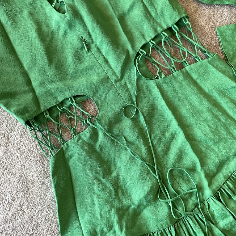 Brand New Never Worn! Lace Up Dress in Green - Picture 4 of 8